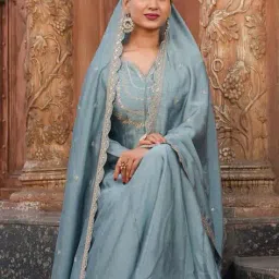 nyrika Women Embroidered Anarkali Kurta Suit Set image 4