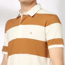 john players Men Striped Slim Fit Polo T-Shirt image 4