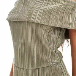 asos design Striped Plisse Bardot Wide-Leg Jumpsuit image 4