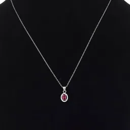 iski uski Women Sterling Silver Kyle Ruby Pendant with Chain image 4