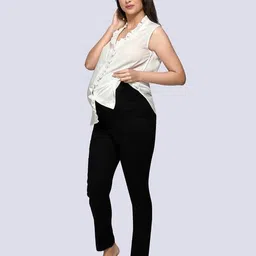 mom for sure by ketki dalal V-Neck Shirt with Ruffled Trim image 4
