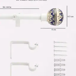 the decor mart Extendable Curtain Rod with Finials Set image 4