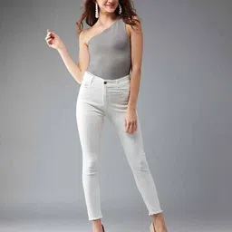 dolce crudo Women High-Rise Heavily Washed Skinny Jeans image 4