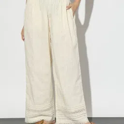 svrnaa by azorte Cotton Dobby Wide Leg Pant image 4