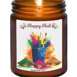 aromaticfables Jasmine Scented Candle with Holi Colours image 4