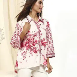 biba Women Floral Print Relaxed Fit Shirt image 4