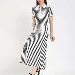 tommy hilfiger Women Striped TJW Maxi Polo T-Shirt Dress image 4