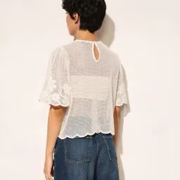 only Women Crochet Boxy Fit Top image 4