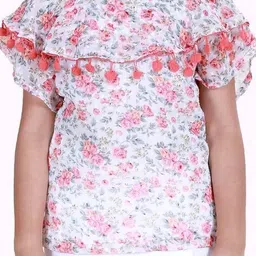 kiddopanti Girl Regular Fit Floral Print Top image 4