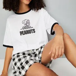 max Women Peanuts Print Shorts Set image 4