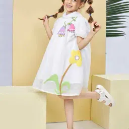 peppermint Girls Floral Print Fit & Flare Dress image 4