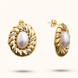 zaisha Women 18K Gold-Plated Old Money Pearl Earrings image 4