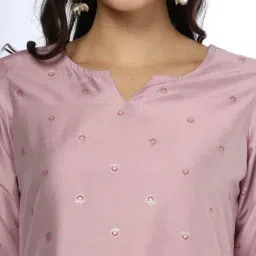 fusion Women Floral Print Straight Kurta & Pants Set image 4