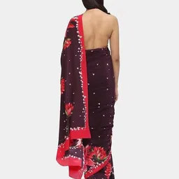 satya paul Scarlet Minuet Saree image 4