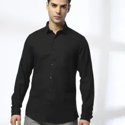 john players Men Slim Fit Cotton Shirt with Patch Pocket image 4