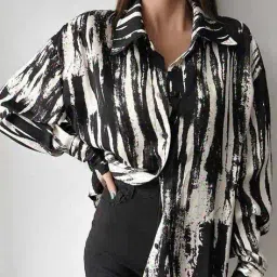 leriya fashion Women Regular Fit Abstract Print Shirt image 4