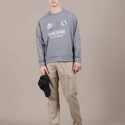 Shein Drop Shoulder Typographic Chest Print Sweatshirt image 4