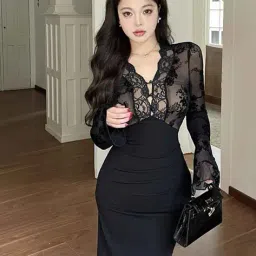 divawalk Women Lace Bodycon Dress image 4