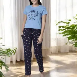 kryptic Women Pack of 2 Printed Straight Fit Pyjamas image 4