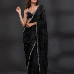 ri-wah  Women Embellished Design Stone Work Chiffon Embellished Saree Traditional Saree image 4