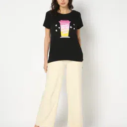 yousta Women Graphic Print Round-Neck T-Shirt image 4