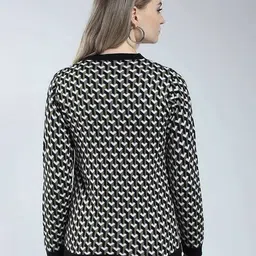 monte carlo Women Self-Design Round-Neck Cardigan image 4