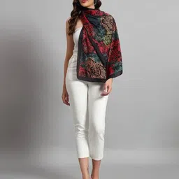 handicraft-palace Women Butterfly Printed Satin Silk Scarf image 4