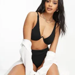 asos design Amy Mix & Match Crinkle Monowire Bikini Top image 4