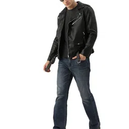 muteme Men Regular Fit Bikers Jacket image 4