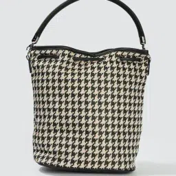fig Women Houndstooth Print Bucket Bag image 4