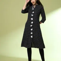 acai Women Printed Straight Kurta image 4