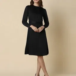 allen solly Women Shift Dress with Tie-Up Belt image 4