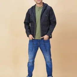 being human Men Regular Fit Hooded Jacket image 4