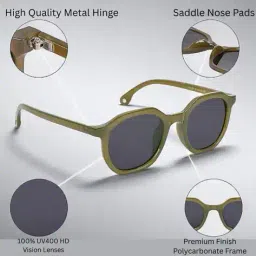 redex Men Full-Rim Frame Round Sunglasses-105 image 4