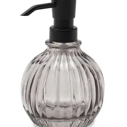 pure home and living Ribbed Glass Soap Dispenser image 4