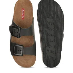bata Men Slip-On Slides with Buckle Accent image 4