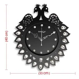 random Diamond Series Peacock Design Wall Clock image 4