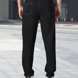 alpha tribe Men Straight Fit Track Pants with Elasticated Drawstring Waist image 4