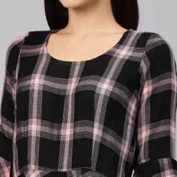 swishchick Women Checks Fit and Flare Dress image 4