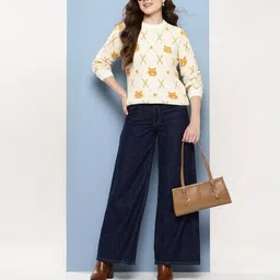 leia Women Printed Round-Neck Pullover image 4