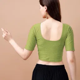 ss sanket synthetics Women Swiss-Dot Round-Neck Slip-On Blouse image 4