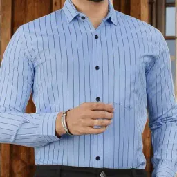 fuback x ag Men Striped Regular Fit Shirt with Patch Pocket image 4