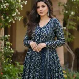 aradhna Women Printed Anarkali Kurta Set image 4