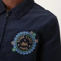 asos design Embroidered Regualr Fit Crop Harrington Jacket image 4