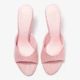 pair-ie tales Women Open-Toe Stilettos with Stitch Detail image 4