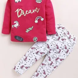 pixie n prince Girls Cotton Cartoon Nightwear Set image 4