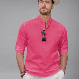 neonomad Men Mandarin-Collar Slim Fit Kurta image 4