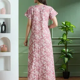 nightspree Women Floral Print Maternity Nightgown image 4