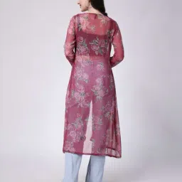 scorpius Women Printed Regular Fit Front-Open Longline Shrug image 4