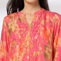 avaasa mix n' match Women Floral Print Flared Kurta image 4